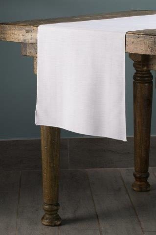 Shantung White table runner